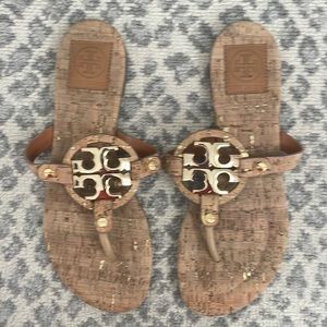 Tory Burch “Miller” cork with gold sandals